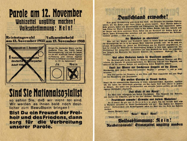 Abbildung 1: Flugblatt »Parole am 12. November« (Rückseite)