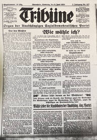 Abb. 1: »Wie wähle ich?« Wahlaufruf in der USPD-Parteizeitung »Tribüne« vom 5. Juni 1920