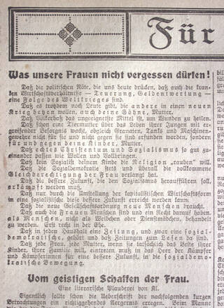 Abb. 7: »Was unsere Frauen nicht vergessen dürfen«